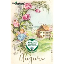 Eco-Postcard cartolina auguri d'epoca - Nontiscordardimè