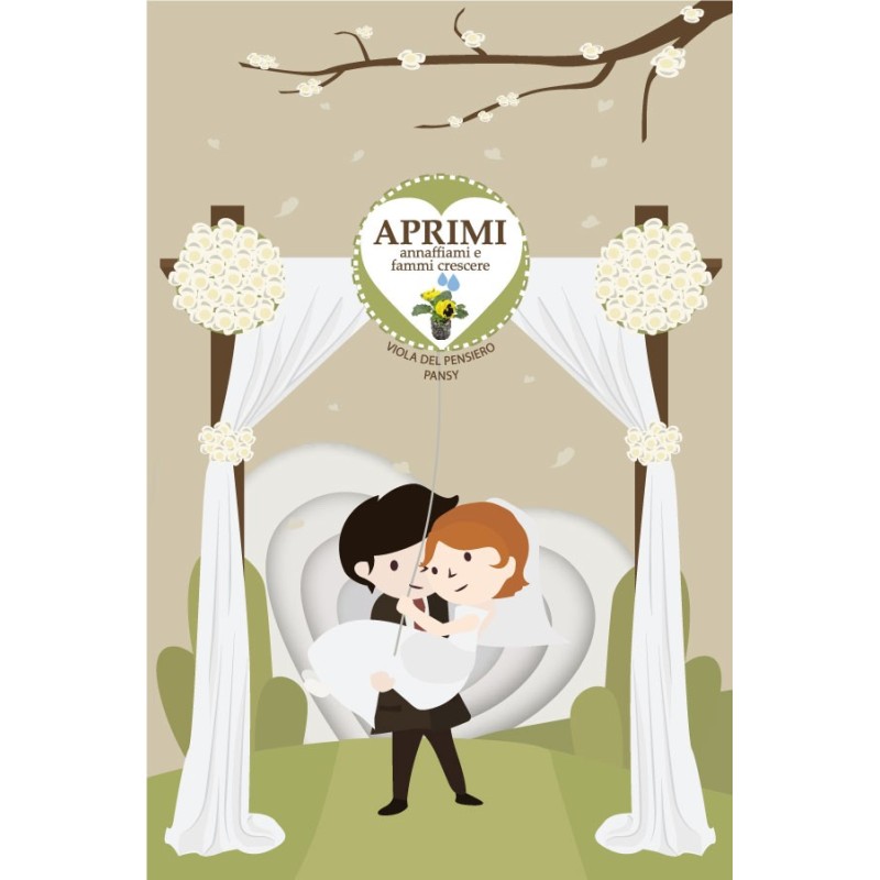 Eco-Postcard per annunciare o celebrare il tuo matrimonio - Viola del pensiero