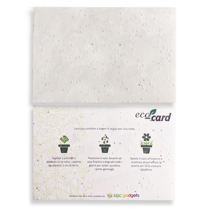 ECO-CARD cartolina biodegradabile piantabile neutra ai fiori misti