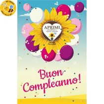 Eco-Postcard cartolina Auguri Viventi con pianta di Girasole