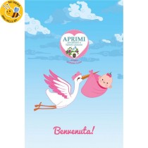 Eco-Postcard Cartolina Ecologica Auguri Nascita bambina - Morning glory