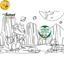 Eco-Postcard colorabile dinosauri - ipomea