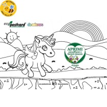 Eco-Postcard colorabile unicorno - ipomea