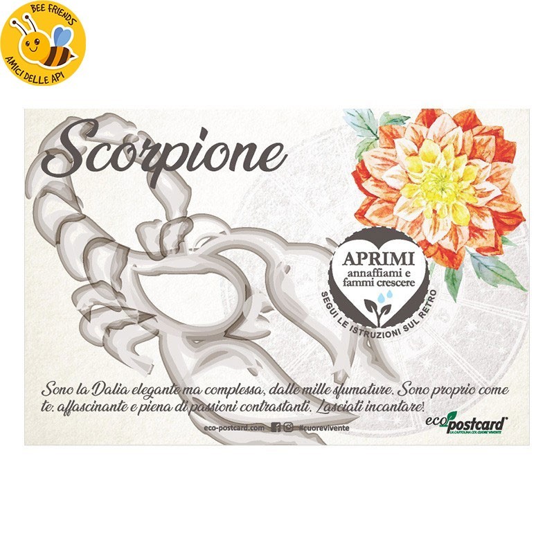 Eco-Postcard zodiaco Scorpione - dalia