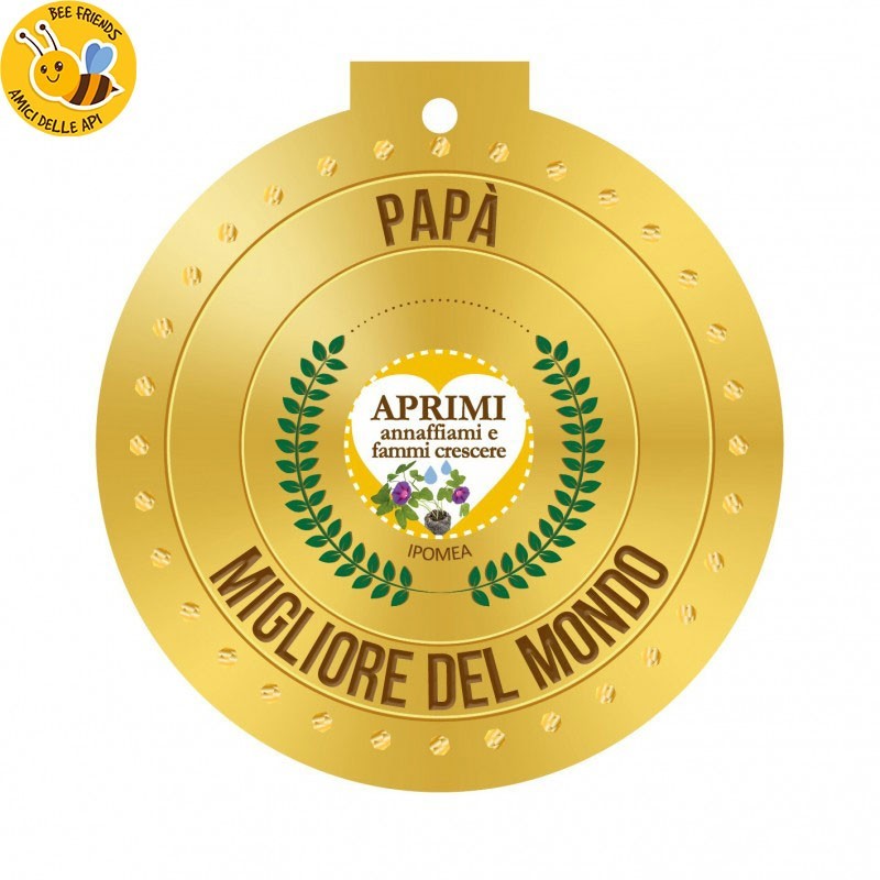 Eco-Decors Medaglia ecologica vivente “Papà migliore del mondo” (Ipomea)