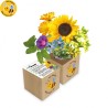 Eco-Woody cubo di legno con fiori amici delle api