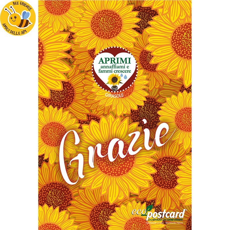 Eco-Postcard - Biglietto Cartolina di Ringraziamento Ecologica con pianta di Morning Glory