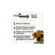 Eco-Woody Natalizio - Cubo di legno 100% ecologico con semi di Tagete