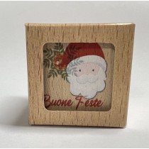 Eco-Woody Natalizio - Cubo di legno 100% ecologico con semi di Tagete