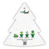 Eco-Card Kit addobbi natalizi piantabili 3 soggetti a forma di abete - fiori misti