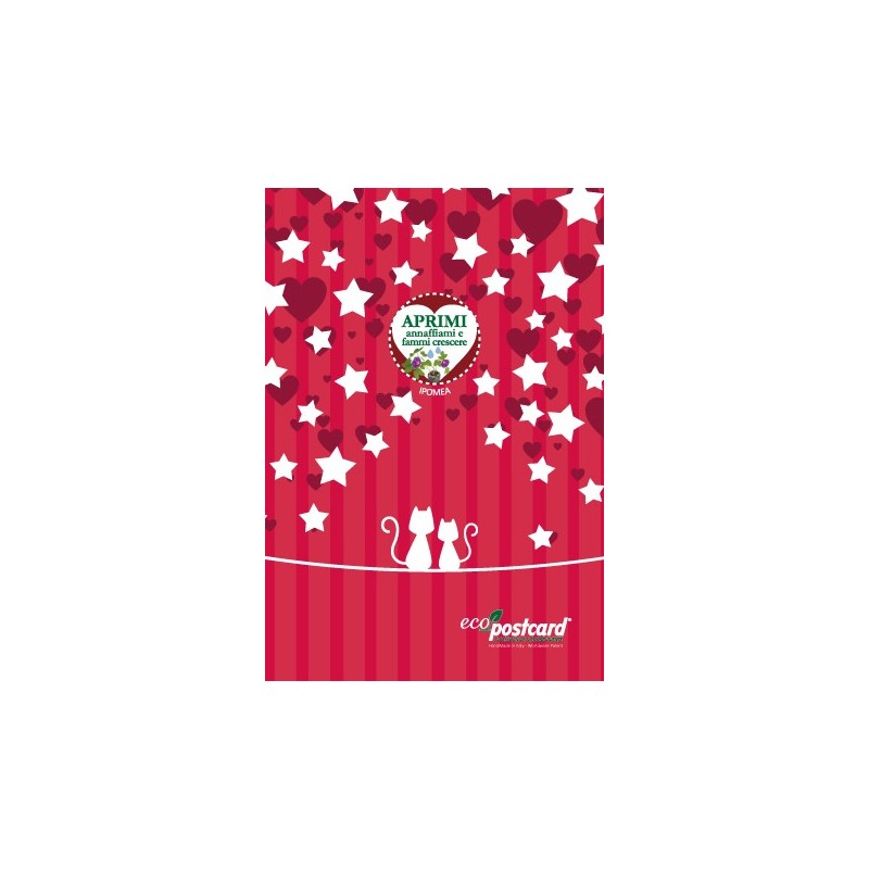 Eco-Postcard Love auguri per San Valentino Gatti innamorati con Realtà Aumentata - Ipomea