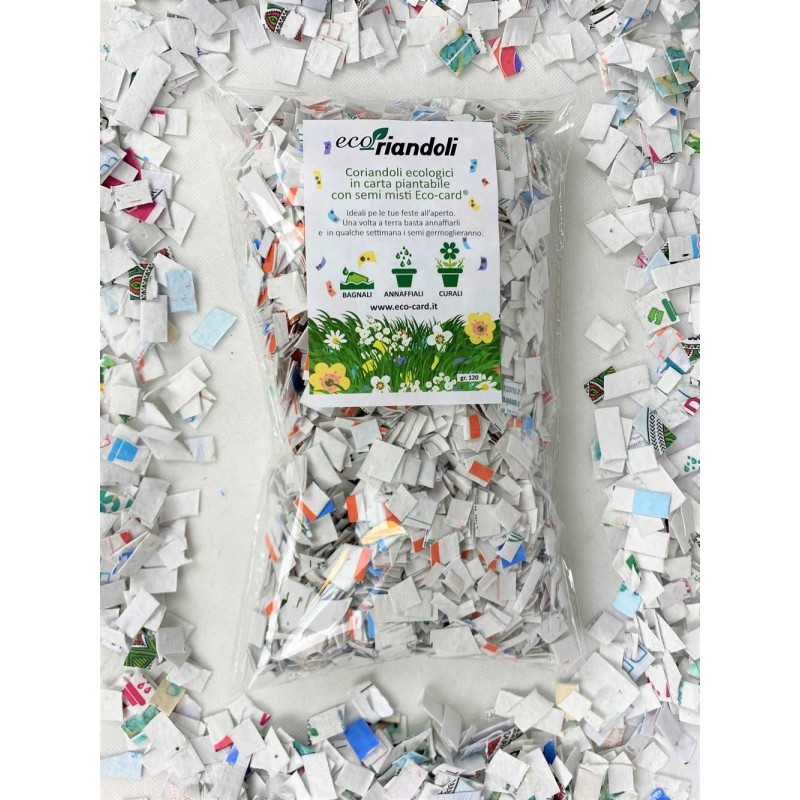 ECORIANDOLI coriandoli ecologici e sostenibili in carta piantabile con semi di fiori misti