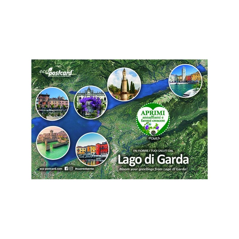Eco-Postcard cartolina Lago di Garda - Ipomea