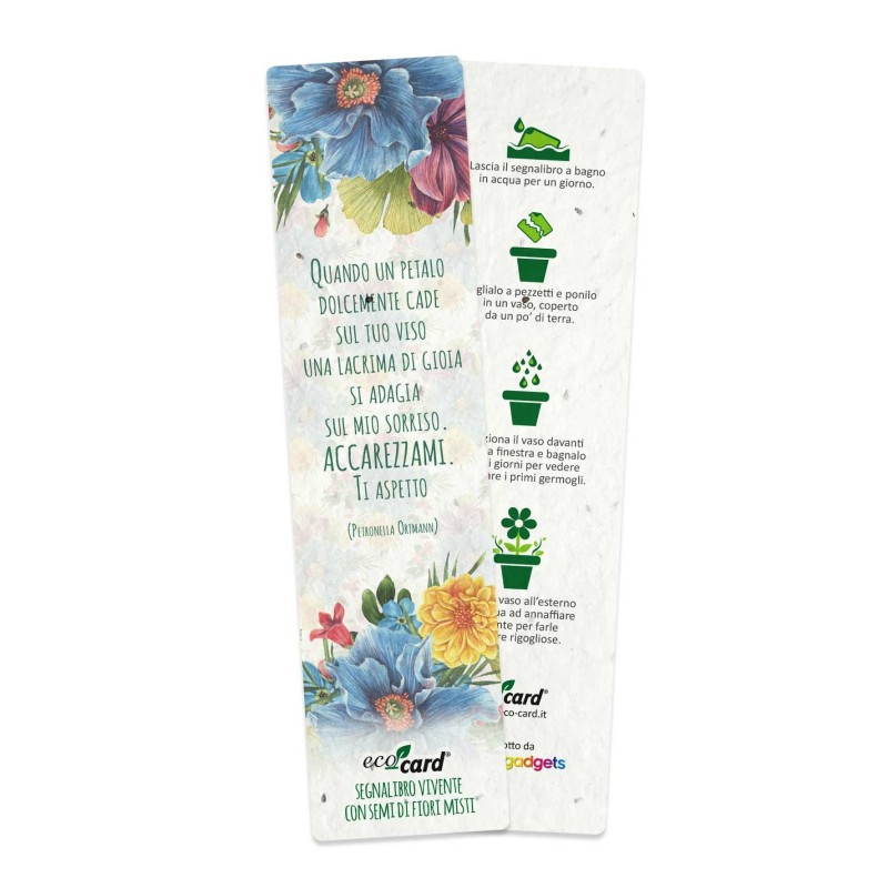 ECO-CARD segnalibro che germoglia piantabile con semi di Fiori MISTi
