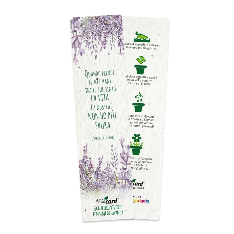 ECO-CARD segnalibro che germoglia piantabile con semi di Lavanda