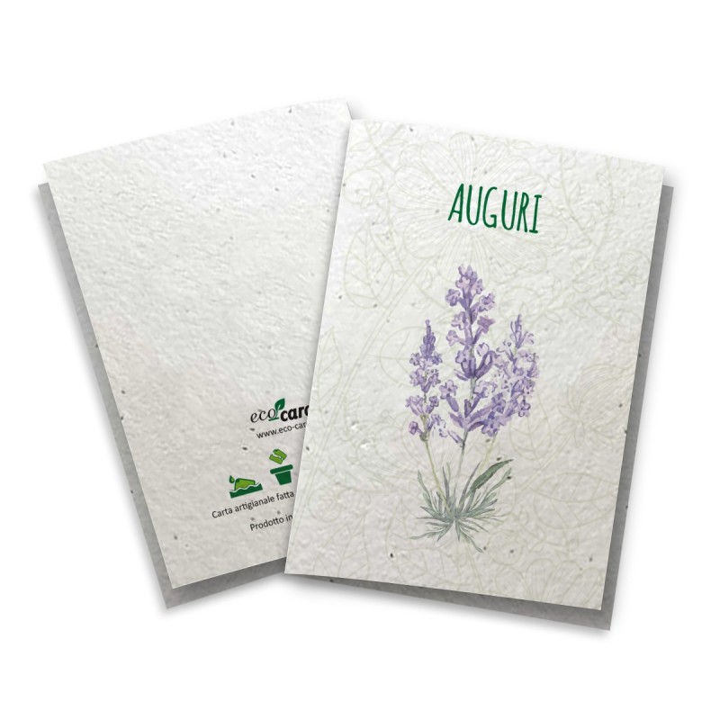 ECO-CARD Biglietto Congratulazioni in carta piantabile con LAVANDA