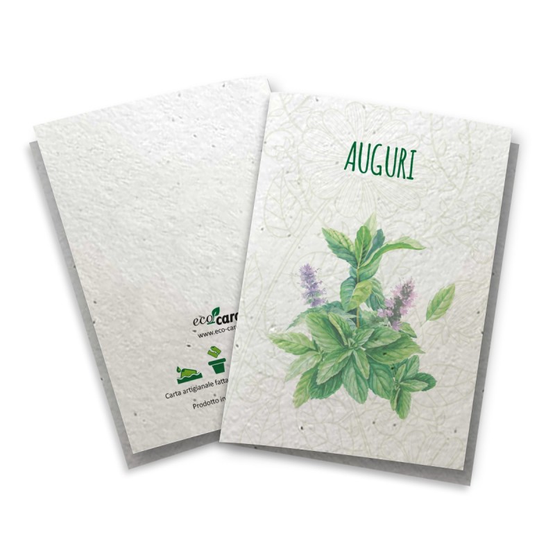 ECO-CARD Biglietto Congratulazioni in carta piantabile con MENTA