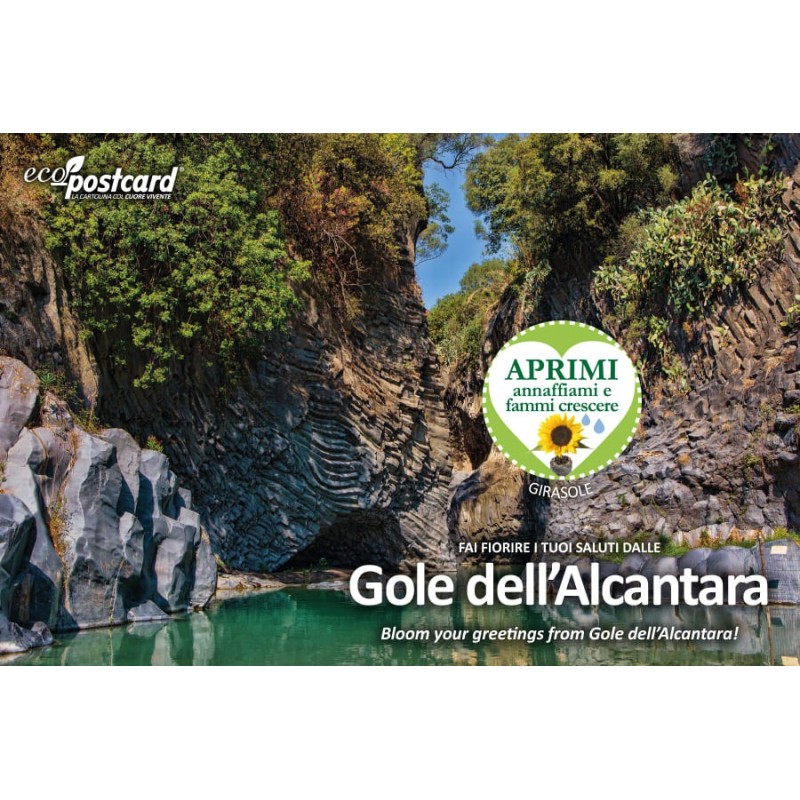Eco-Postcard cartolina souvenir gole dell'Alcantara