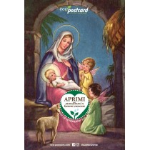 Eco-Postcard Natalizia Madonna con Bambino | Fronte